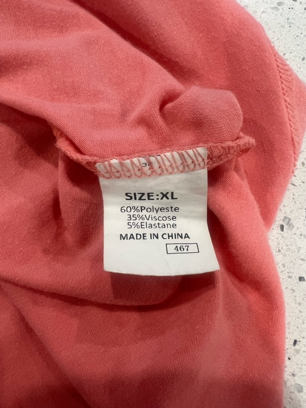 Coral Pink Ruffle Sleeve Tee, Size XL - Picture 7 of 7